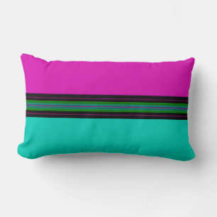 HAMbyWG - Outdoor Lumbar - Pink/Black/Gr/Turq. Pillow