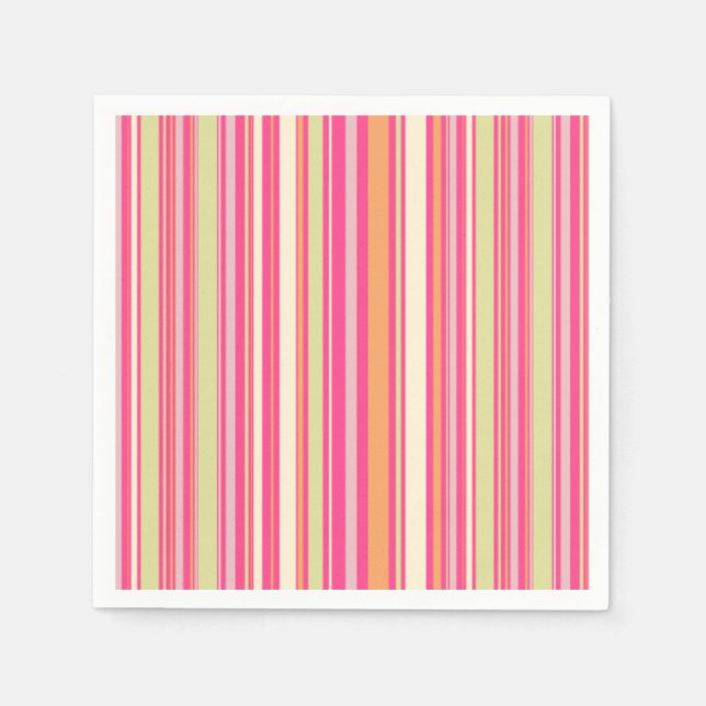 HAMbyWG - Paper Napkin - Pink Sherbert Stripe (Front)