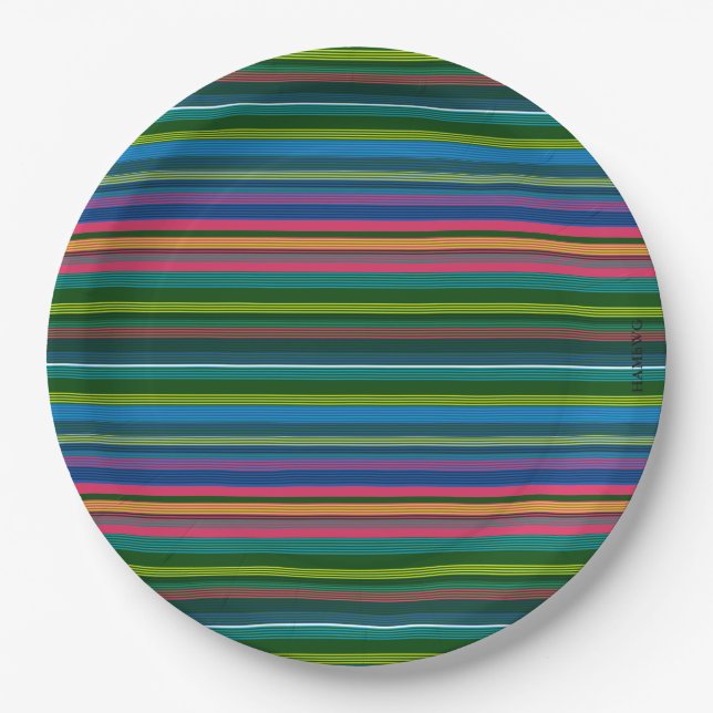 HAMbyWG - Paper Plate - Multi- Color Stripe (Front)