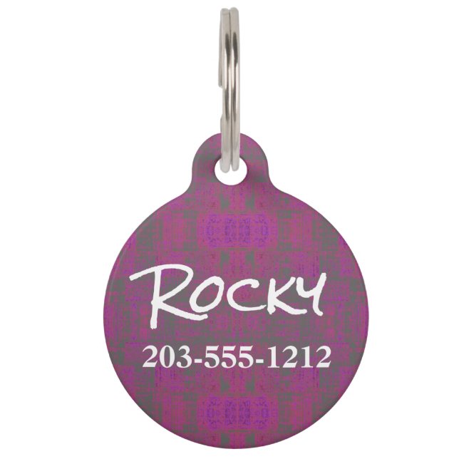 HAMbyWG - Pet Name Tag - Pink Distressed (Front)