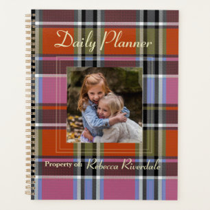 HAMbyWG - Photo Daily Planner - Orange Pink Plaid