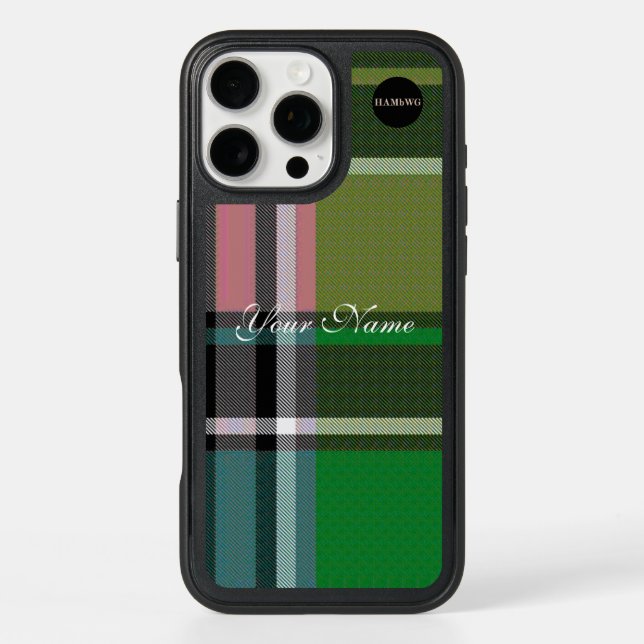 HAMbyWG - Plaid with Greens, aqua, pink, white Otterbox iPhone Case (Back)