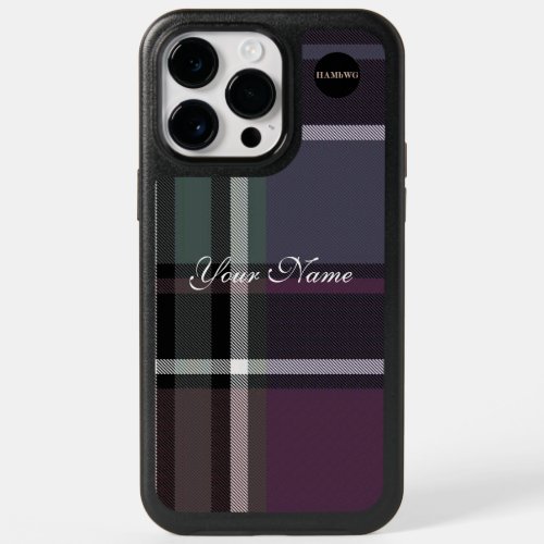 HAMbyWG _ Plaid with Plum Brown Lavender  Sage OtterBox iPhone 14 Pro Max Case