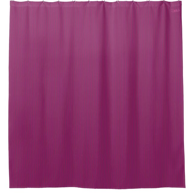 HAMbyWG Raspberry Fine Stripe Shower Curtain (Front)