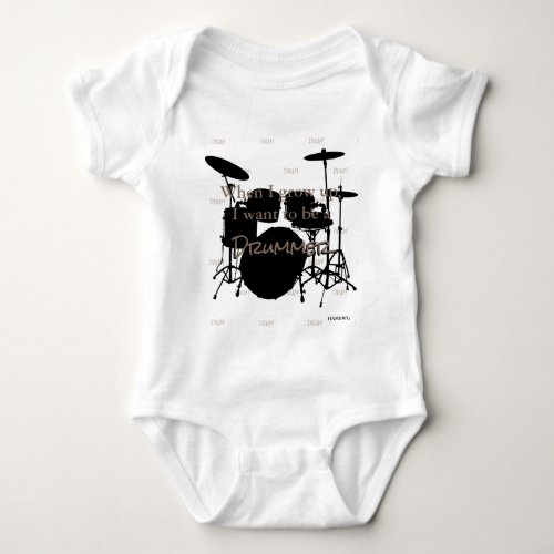 HAMbyWG _ Romper T_shirt Snap T _  Drum Theme Baby Bodysuit