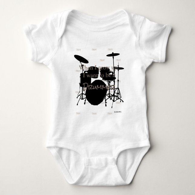 HAMbyWG - Romper, T-shirt, Snap T -  Drum Theme Baby Bodysuit (Front)