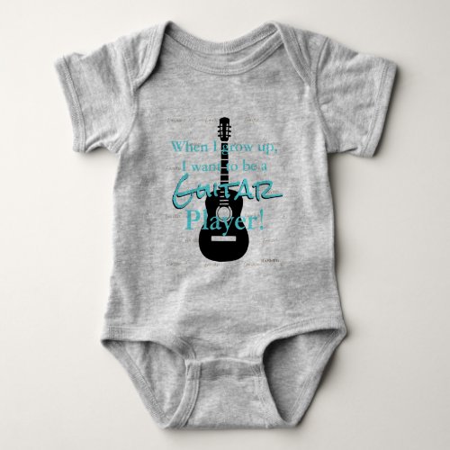 HAMbyWG _ Romper T_shirt Snap T _  Guitar Theme Baby Bodysuit