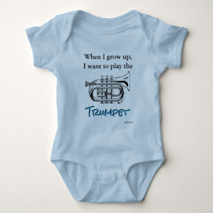 HAMbyWG - Romper, T-shirt, Snap T -  Trumpet Baby Bodysuit