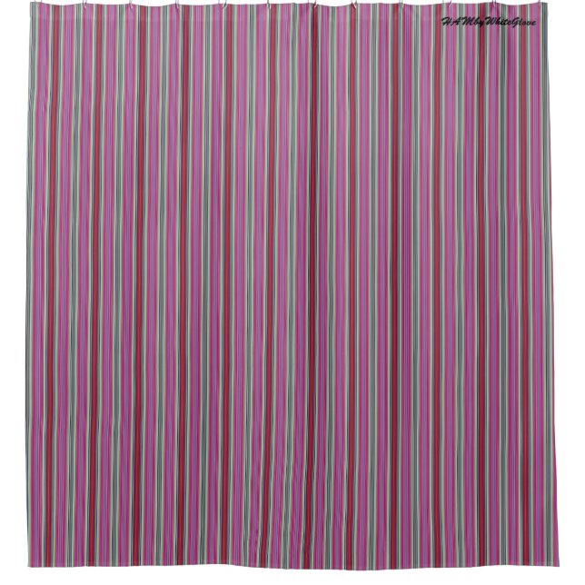 HAMbyWG - Shower Curtain - Raspberry & Grays (Front)