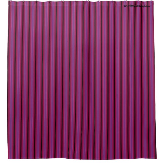 HAMbyWG - Shower Curtain - Raspberry Violet Stripe (Front)