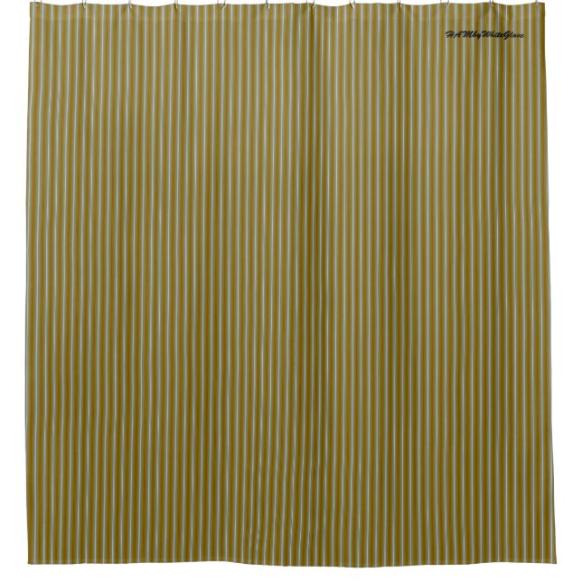 HAMbyWG - Shower Curtain - Stripe Gold and Gray (Front)