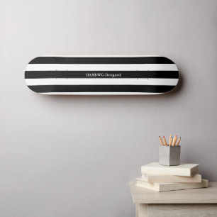 HAMbyWG - Skateboard - Black White Wide Stripe Deck