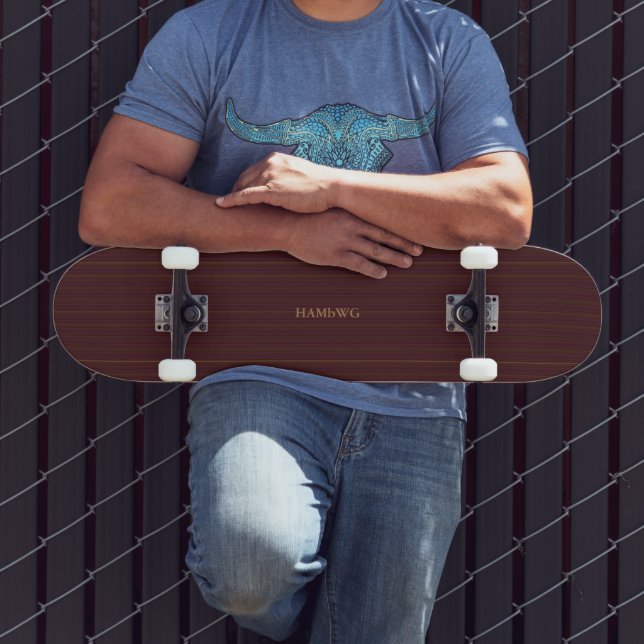 HAMbyWG - Skateboard - Burgundy Stripe Deck (Outdoor 3)