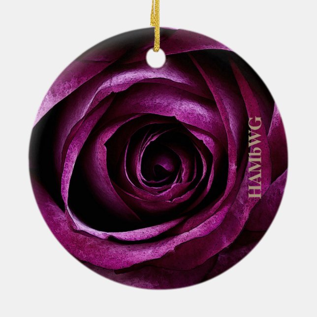 HAMbyWG Square Ornament - Painted Raspberry Rose (Back)