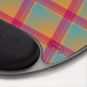 HAMbyWG Tartan Orange, Pink, Sky Blue Gel Mouse Pad