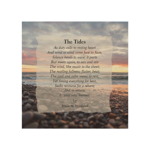 HAMbyWG _ The Tides Poem _ Wooden Plaque Wood Wall Art