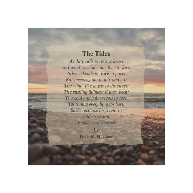 HAMbyWG - The Tides Poem - Wooden Plaque Wood Wall Art (Front)
