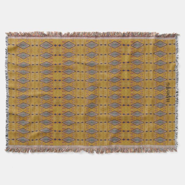 HAMbyWG - Throw Blanket Tribal Look - Yellow (Front)