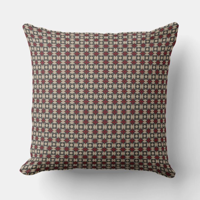 HAMbyWG Throw Pillow 20" - Grey Red Creme (Front)