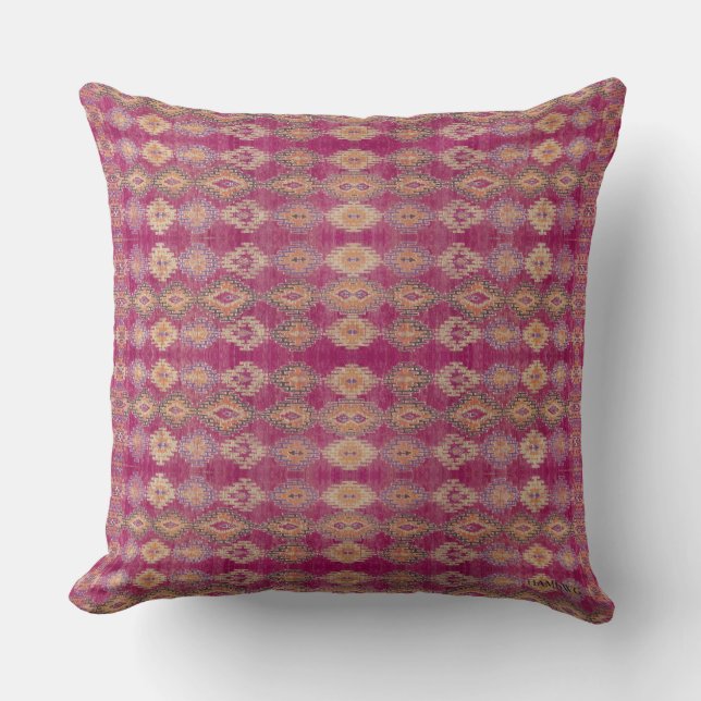 HAMbyWG - Throw Pillow - Boho Magenta (Front)