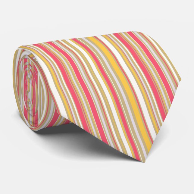 HAMbyWG - Tie - Multi Stripe - Salmon Butterscotch (Rolled)