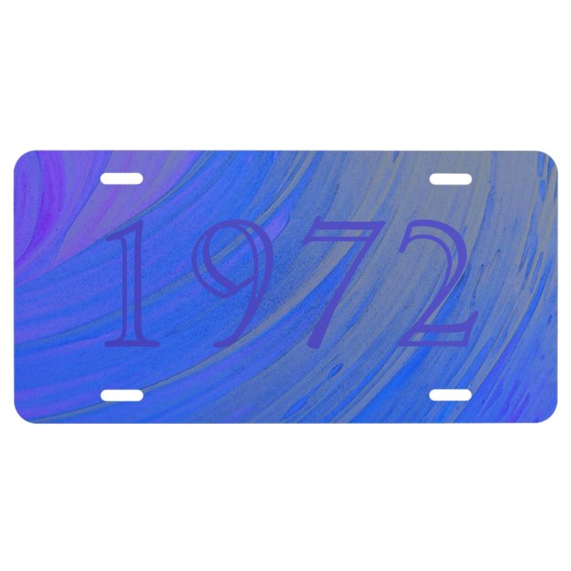 HAMbyWG Vanity Name License Plate - Blue Swirl (Front)