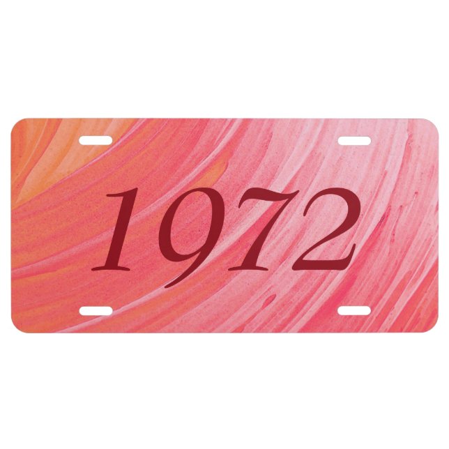 HAMbyWG Vanity Name License Plate  Pink Grapefruit (Front)