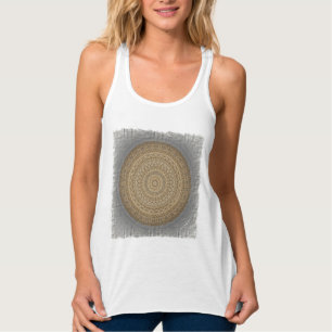 HAMbyWG - Womens  Boho Circle - Beige on Tank Top