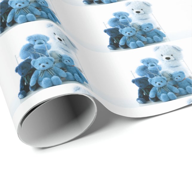 HAMbyWG - Wrapping Paper - Blue Teddy Bears (Roll Corner)