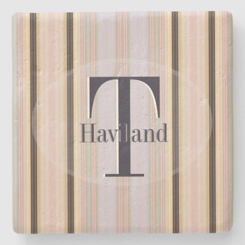 HAMbyWG Yellow  Brown Stripe Stone Coaster