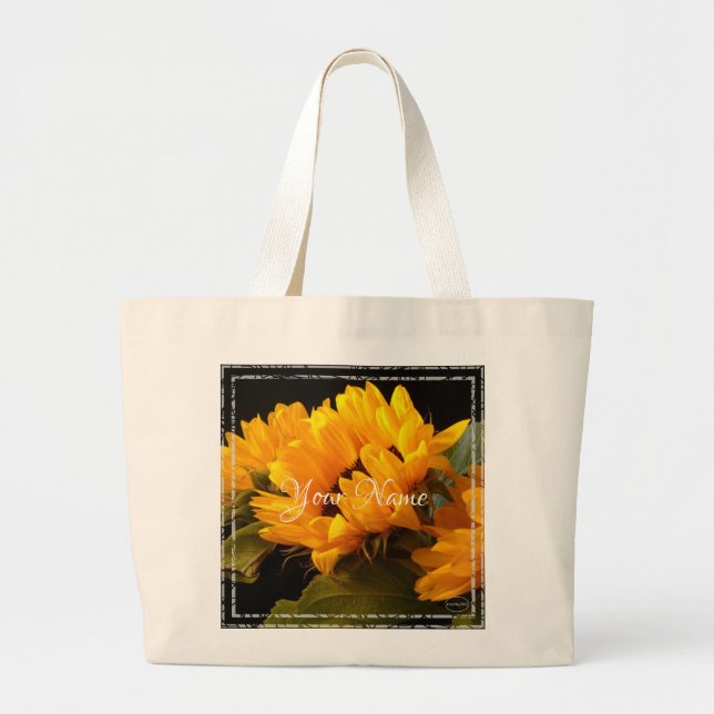 HAMbyWG - Yellow Sunflowers Large Tote Bag (Front)