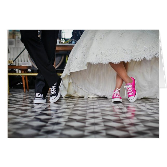 HAMbyWhiteGlove - Card - Bride & Groom in Sneakers (Front Horizontal)