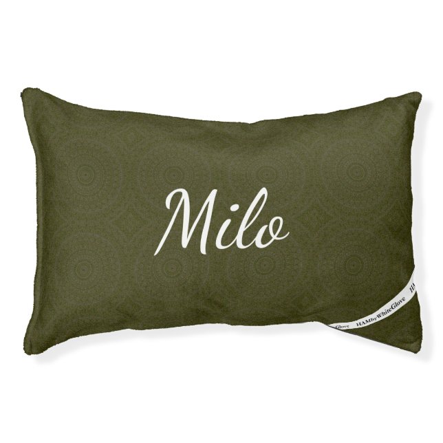 HAMbyWhiteGlove - Dog Bed - Bohemian Green (Front)