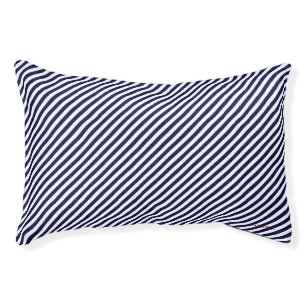 HAMbyWhiteGlove - Dog Bed - Navy White Diag.