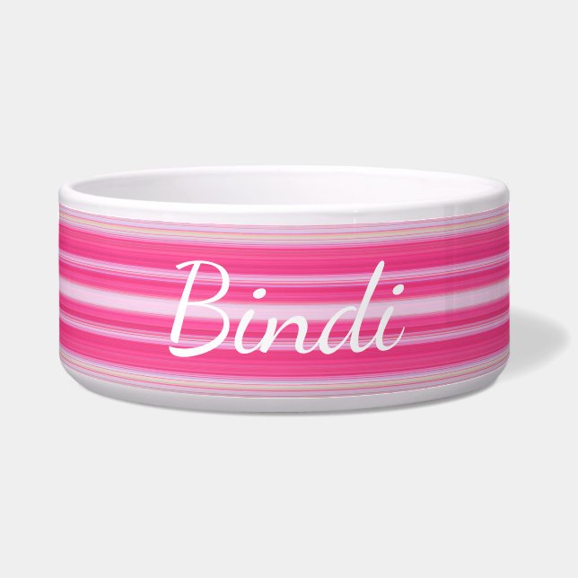 HAMbyWhiteGlove - Dog food Bowl  - Pink (Front)