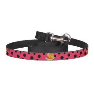 HAMbyWhiteGlove - Dog Leash - Black Polka Dots