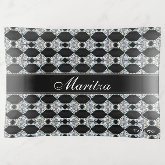 HAMbyWhiteGlove - Glass Trinket Tray  - Bling (Front)