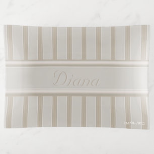 HAMbyWhiteGlove - Glass Trinket Tray - Creme