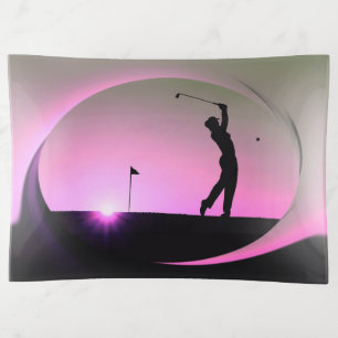 HAMbyWhiteGlove - Glass Trinket Tray  Pink Golfer