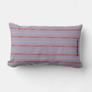 HAMbyWhiteGlove - Lumbar - Blue & Red Stripes Pillow