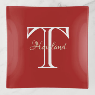HAMbyWhiteGlove Monogram - Name Glass Trinket Tray