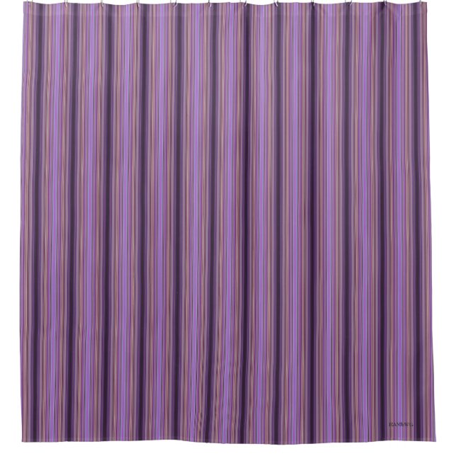 HAMbyWhiteGlove Shower Curtain - Amethyst Stripe (Front)