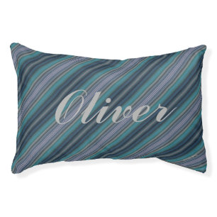HAMbyWhiteGlove Teal./Gr Gradient Stripe Dog Bed