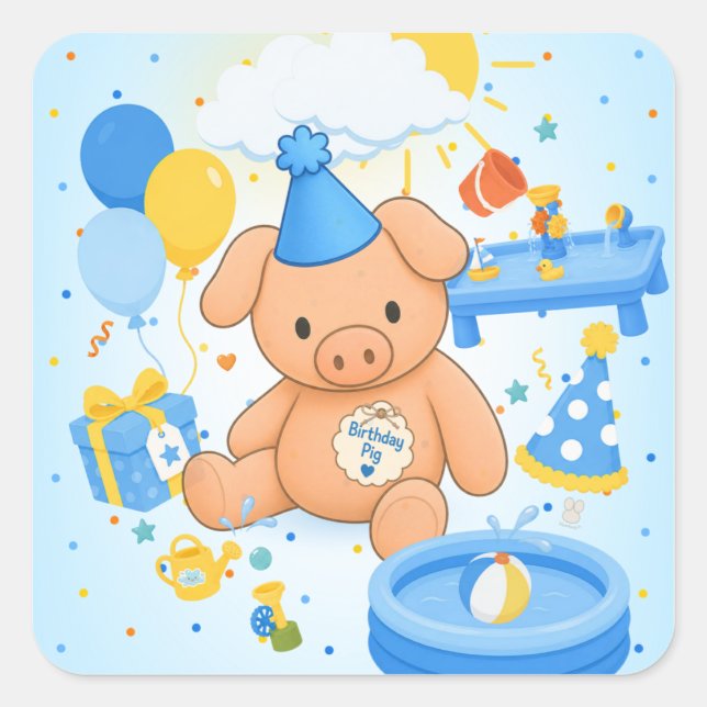 Hamhock's Splashtastic! Storybook Square Sticker (Front)