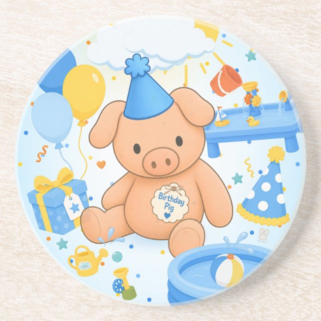 Hamhock's Splashtastic! Storybook Stone Coaster (Front)