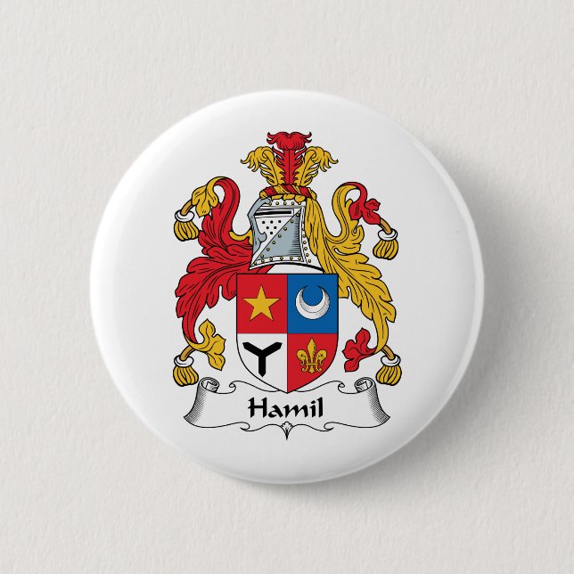 Hamil Family Crest Pinback Button (Front)