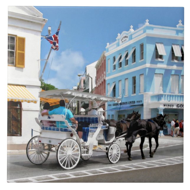 Hamilton Bermuda Carriage Ride Ceramic Tile (Front)