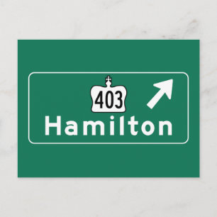 Hamilton, Canada Road Sign Postcard