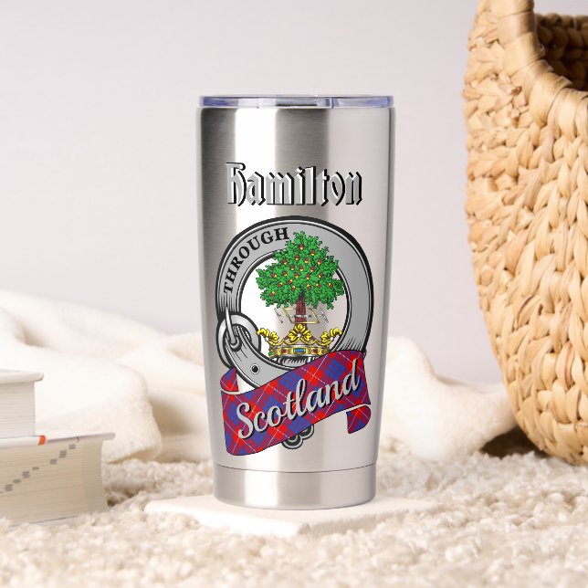 Hamilton Clan Badge & Tartan Insulated Tumbler (Living Room (Rotated))