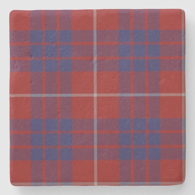 Hamilton Clan Tartan Plaid Stone Coaster (Front)